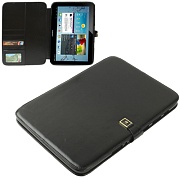Чехол из натуральной кожи с держателем и отделением для банковский карт для Samsung Galaxy Note 10.1 / N8000/ N8010 - черный