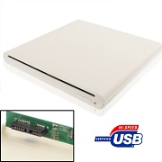 Корпус внешний USB 2.0 для 12.7 мм CD/DVD с SATA портом и щелевой загрузкой (белый)