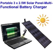 Солнечные панели 3 по 2.5Ватт для зарядки ноутбуков