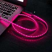 Кабель светящийся USB - micro USB (красный)